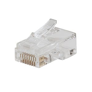 RJ-45U06PT (RJ45 8P8C Pass-Through Ethernet Connector Plug 6 Micron Gold Plated -100 Pack)