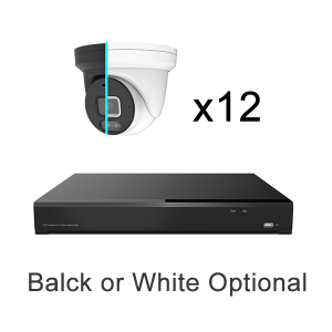 PA-831612 (CTVISION 4K 16ch A.I. NVR + 12 x 8MP A.I. Active Deterrence Colour Night-Vision Turret Camera - White)